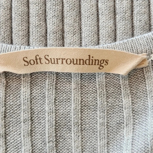 || SOFT SURROUNDINGS || grey tank top,  ribbed, v neck, sweater, sleeves, XL - Picture 7 of 7